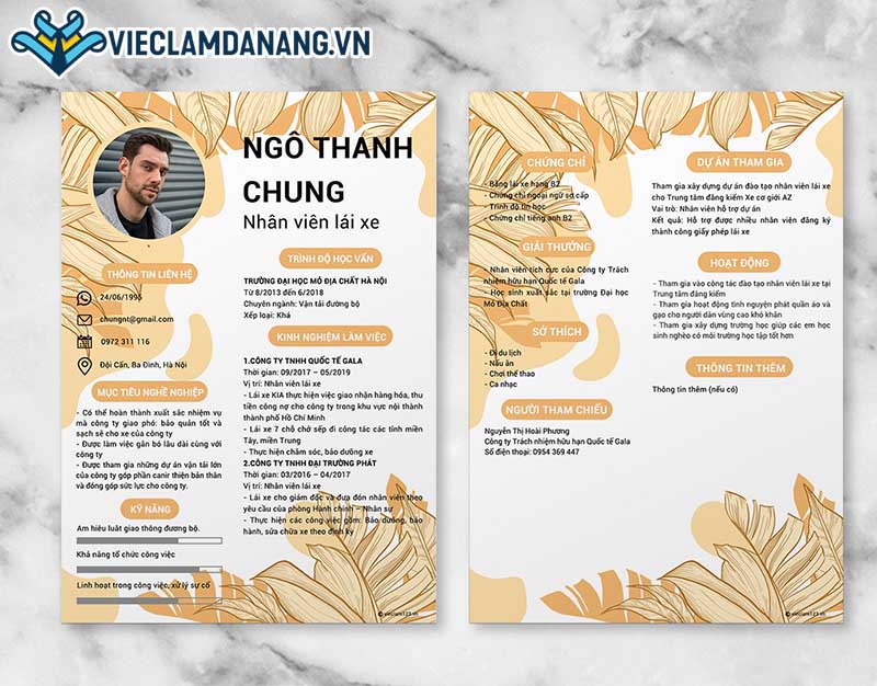 mẫu cv vận tải lái xe